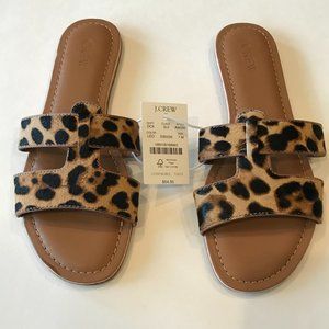 J Crew Leopard Print Beachside Slides